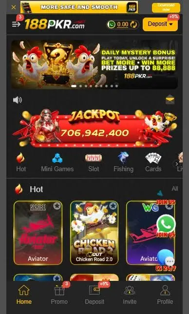 188PKR game interface