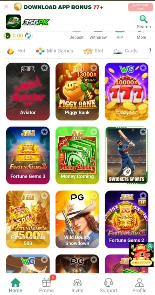 365PK game interface