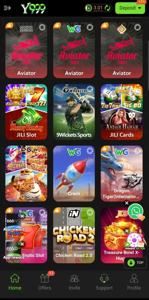 y999 game interface
