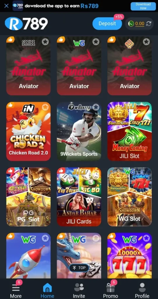 R789 game interface
