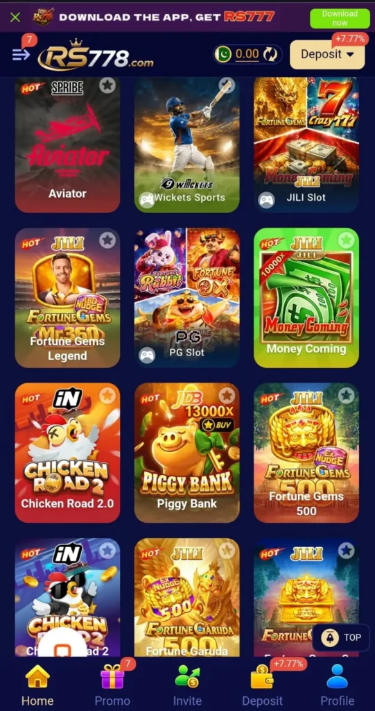 RS778 game interface
