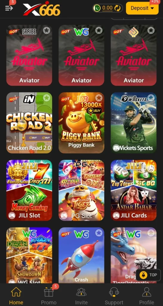 X666 game interface