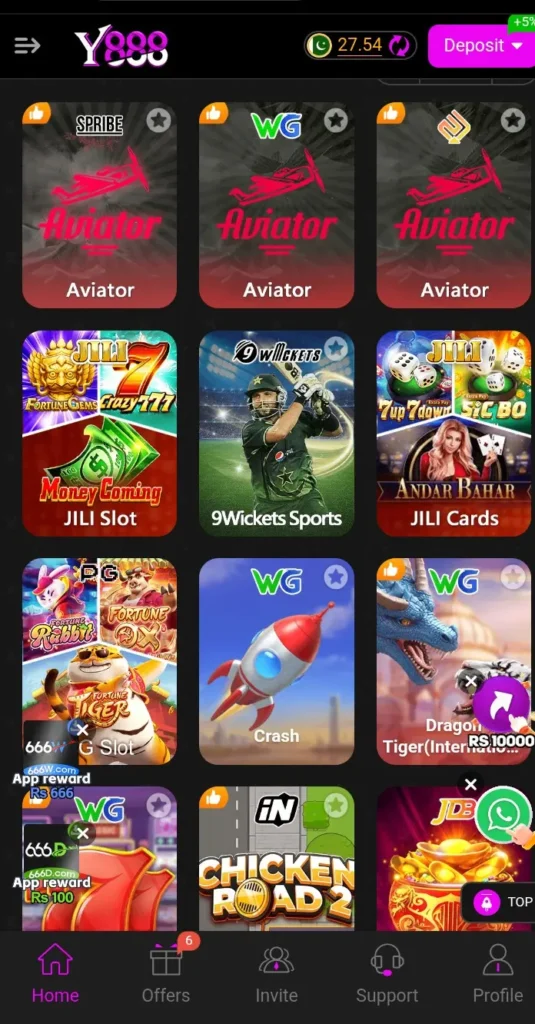 Y888 game interface