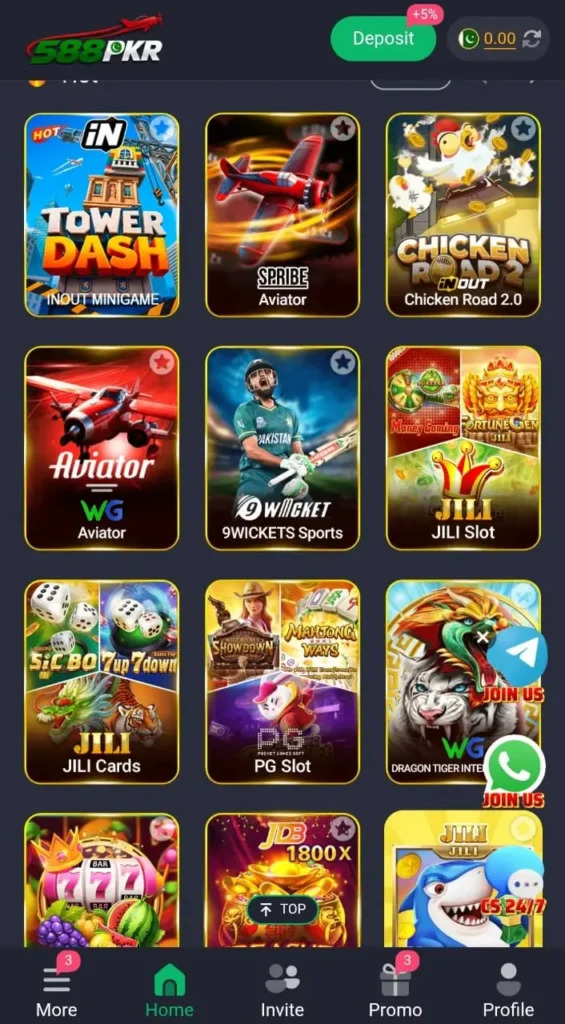 588PKR game interface