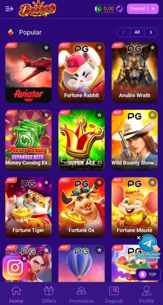 Boo999 game interface