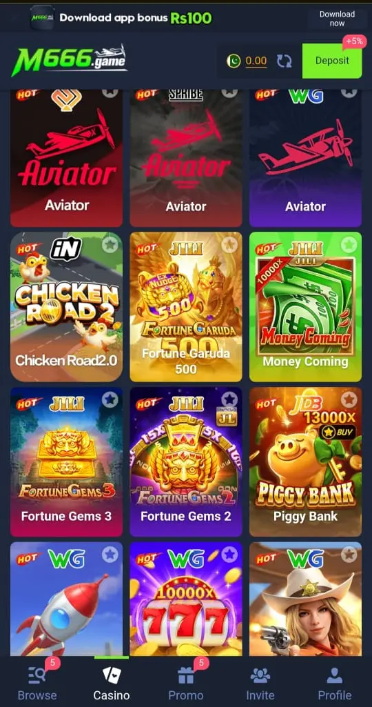 M666 game interface