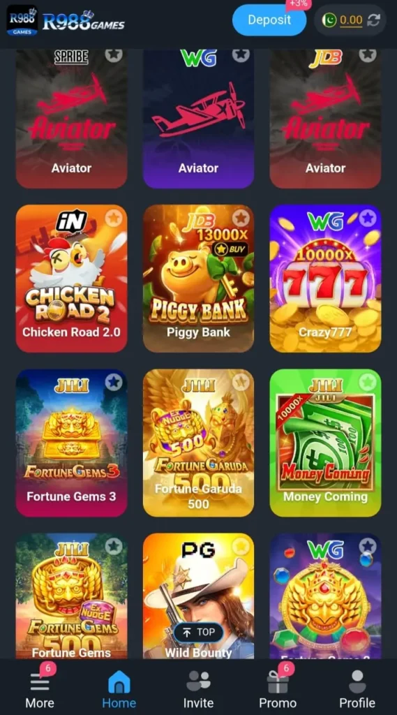 R988 game interface