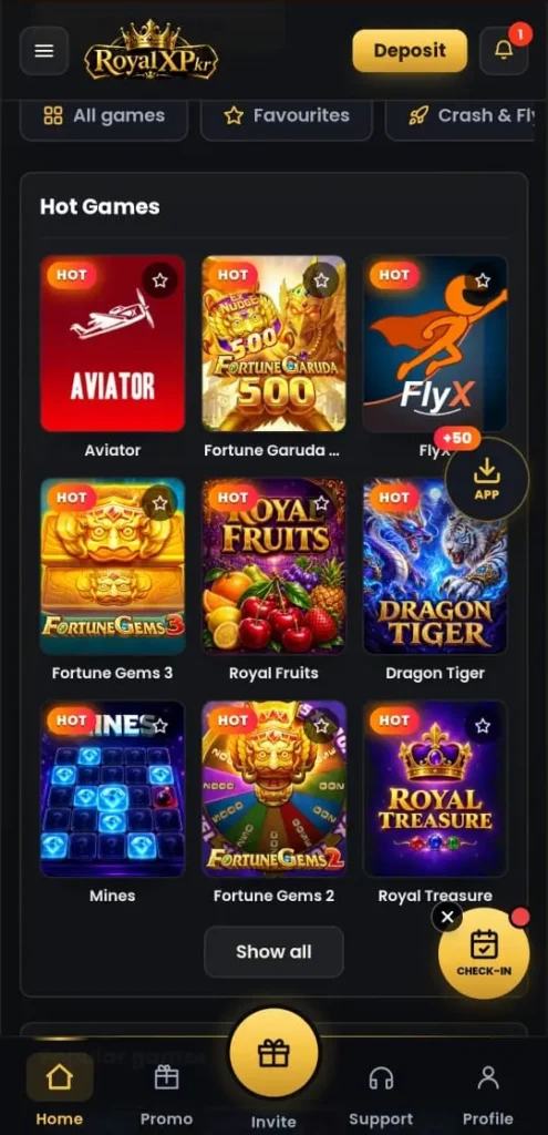 royalxpkr game interface