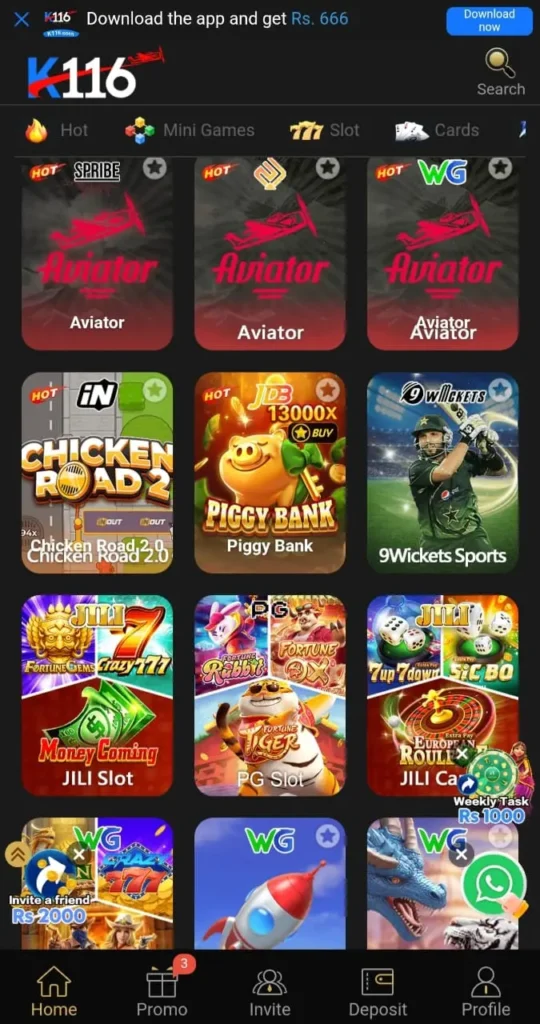 K116 game interface